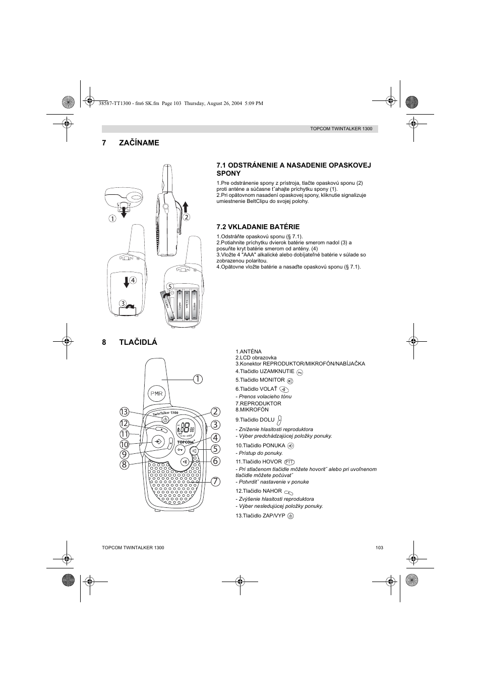 Topcom Twintalker 1300 User Manual | Page 103 / 116