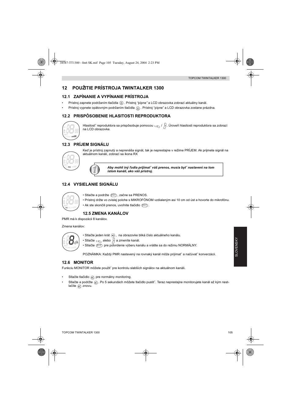 Topcom Twintalker 1300 User Manual | Page 105 / 116