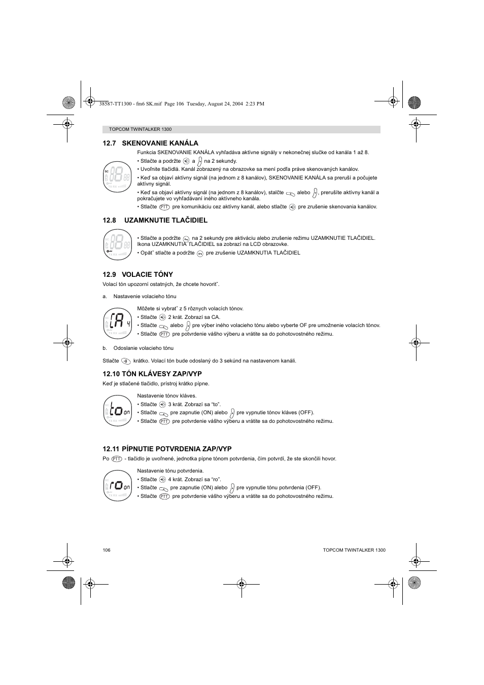 Topcom Twintalker 1300 User Manual | Page 106 / 116
