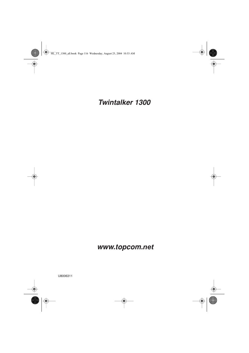 Topcom Twintalker 1300 User Manual | Page 116 / 116