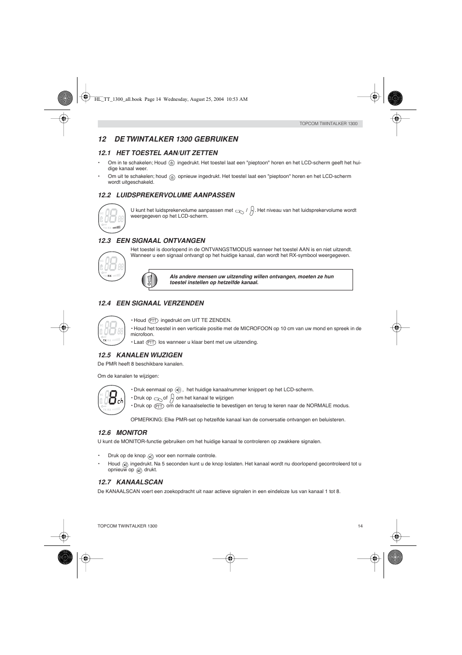 Topcom Twintalker 1300 User Manual | Page 14 / 116