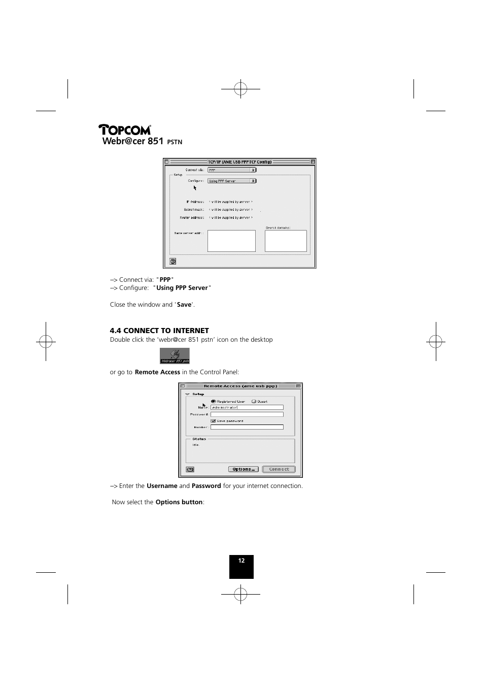 Webr@cer 851 | Topcom Webr@cer 851 PSTN User Manual | Page 12 / 52