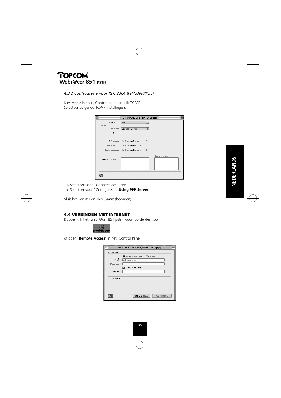 Webr@cer 851 | Topcom Webr@cer 851 PSTN User Manual | Page 25 / 52