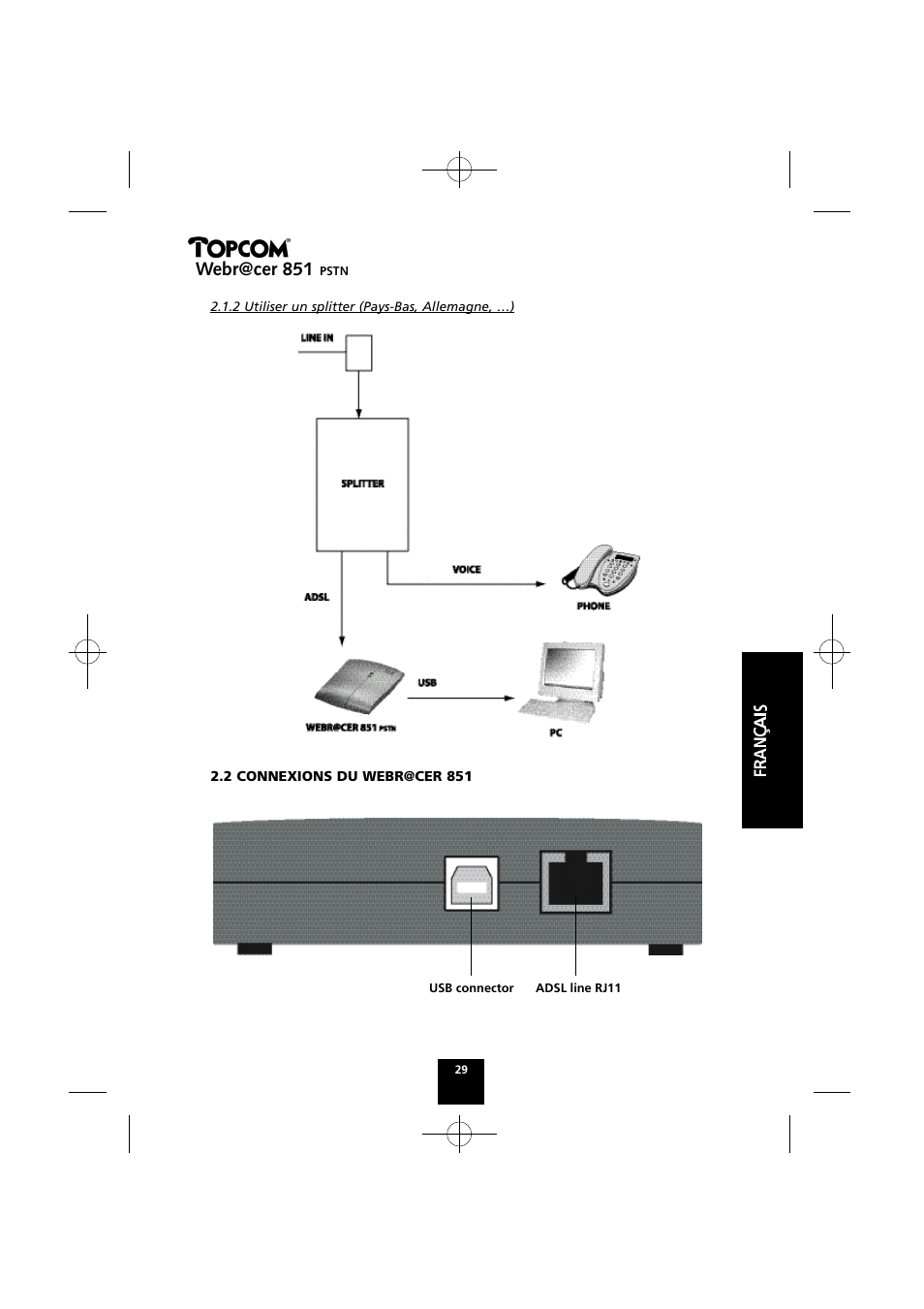 Webr@cer 851 | Topcom Webr@cer 851 PSTN User Manual | Page 29 / 52