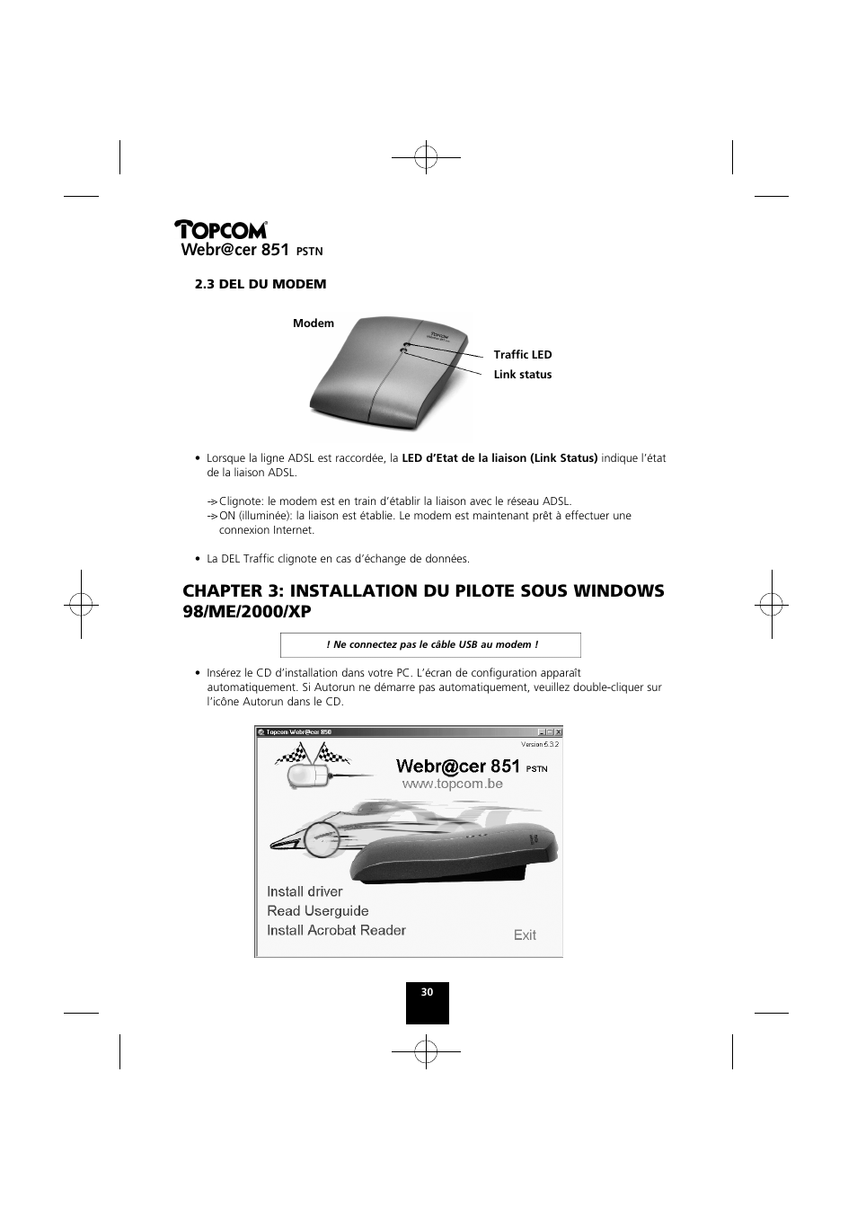 Webr@cer 851 | Topcom Webr@cer 851 PSTN User Manual | Page 30 / 52
