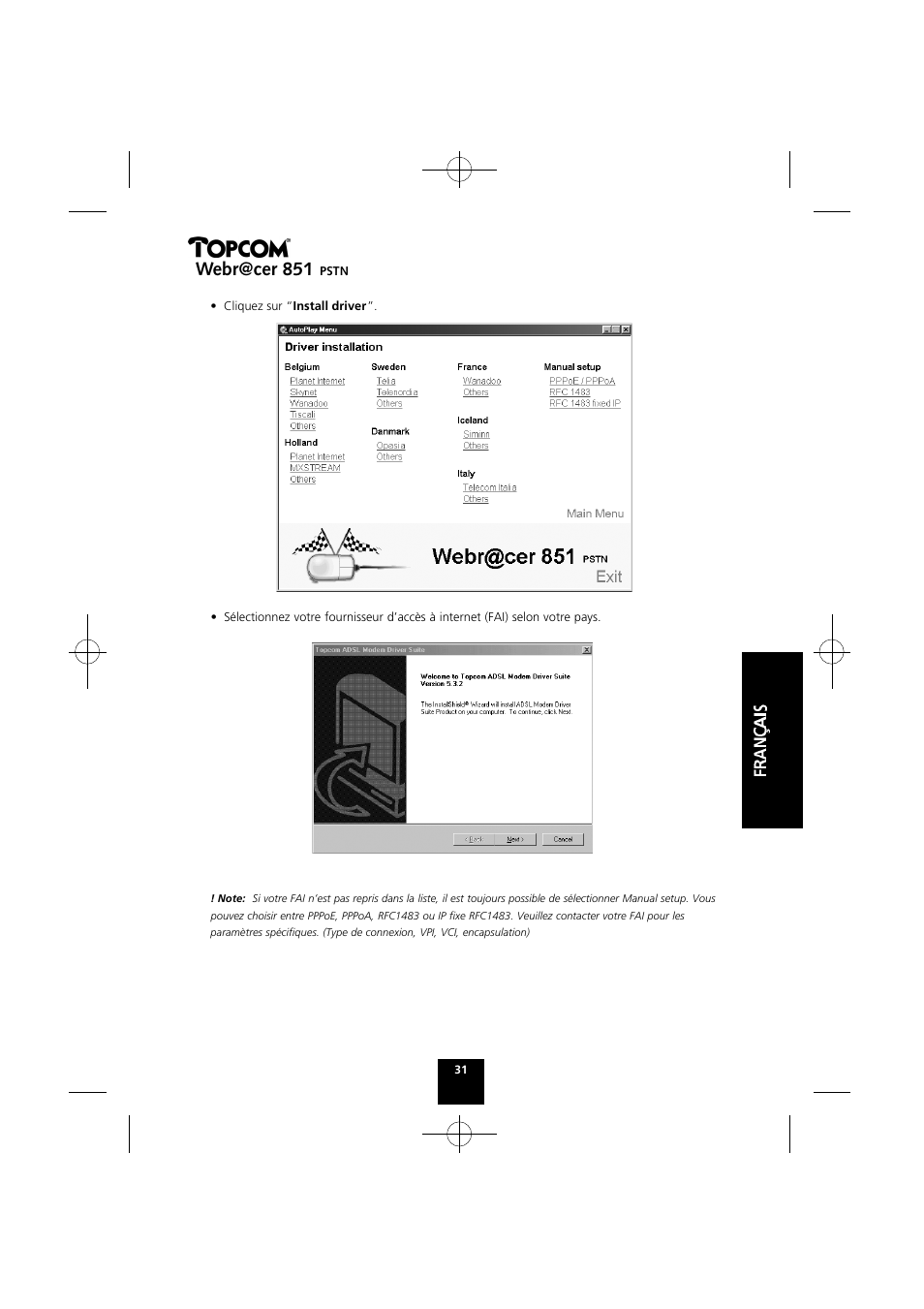 Webr@cer 851 | Topcom Webr@cer 851 PSTN User Manual | Page 31 / 52