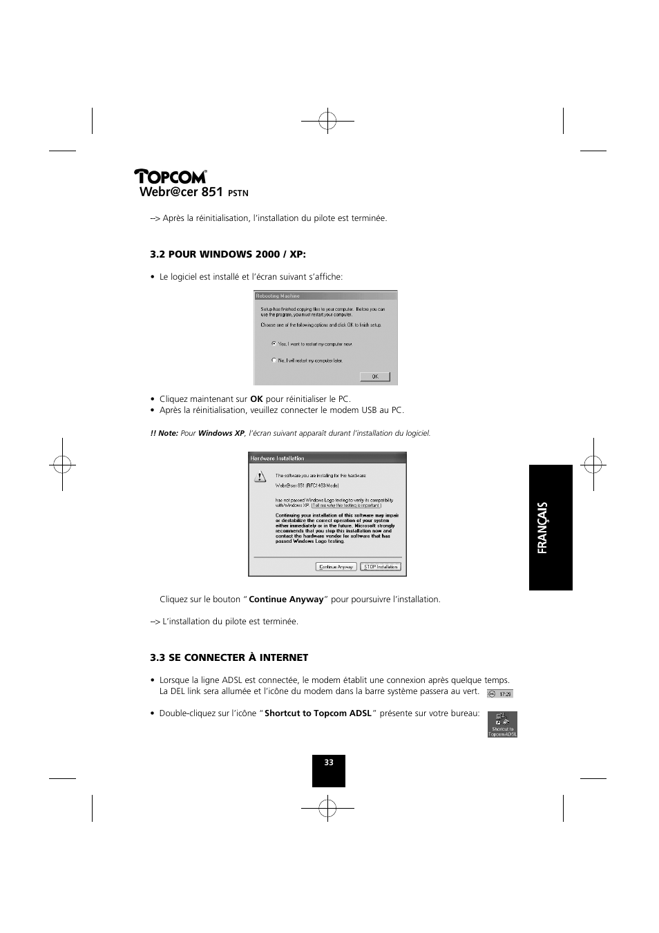 Webr@cer 851 | Topcom Webr@cer 851 PSTN User Manual | Page 33 / 52