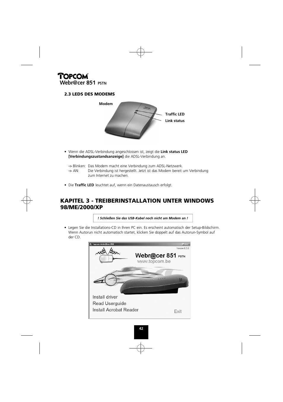 Webr@cer 851 | Topcom Webr@cer 851 PSTN User Manual | Page 42 / 52