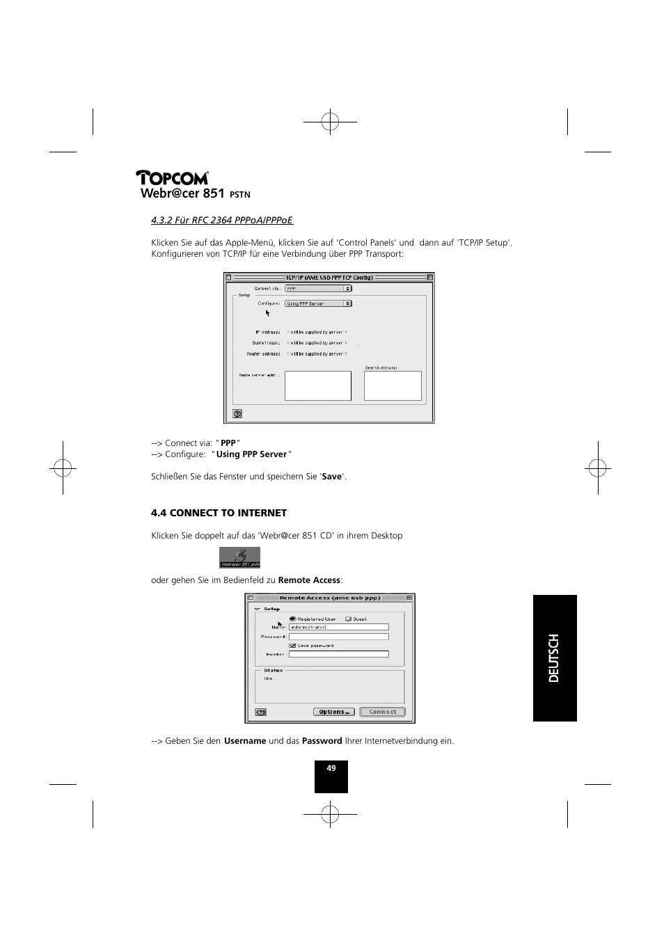 Webr@cer 851 | Topcom Webr@cer 851 PSTN User Manual | Page 49 / 52