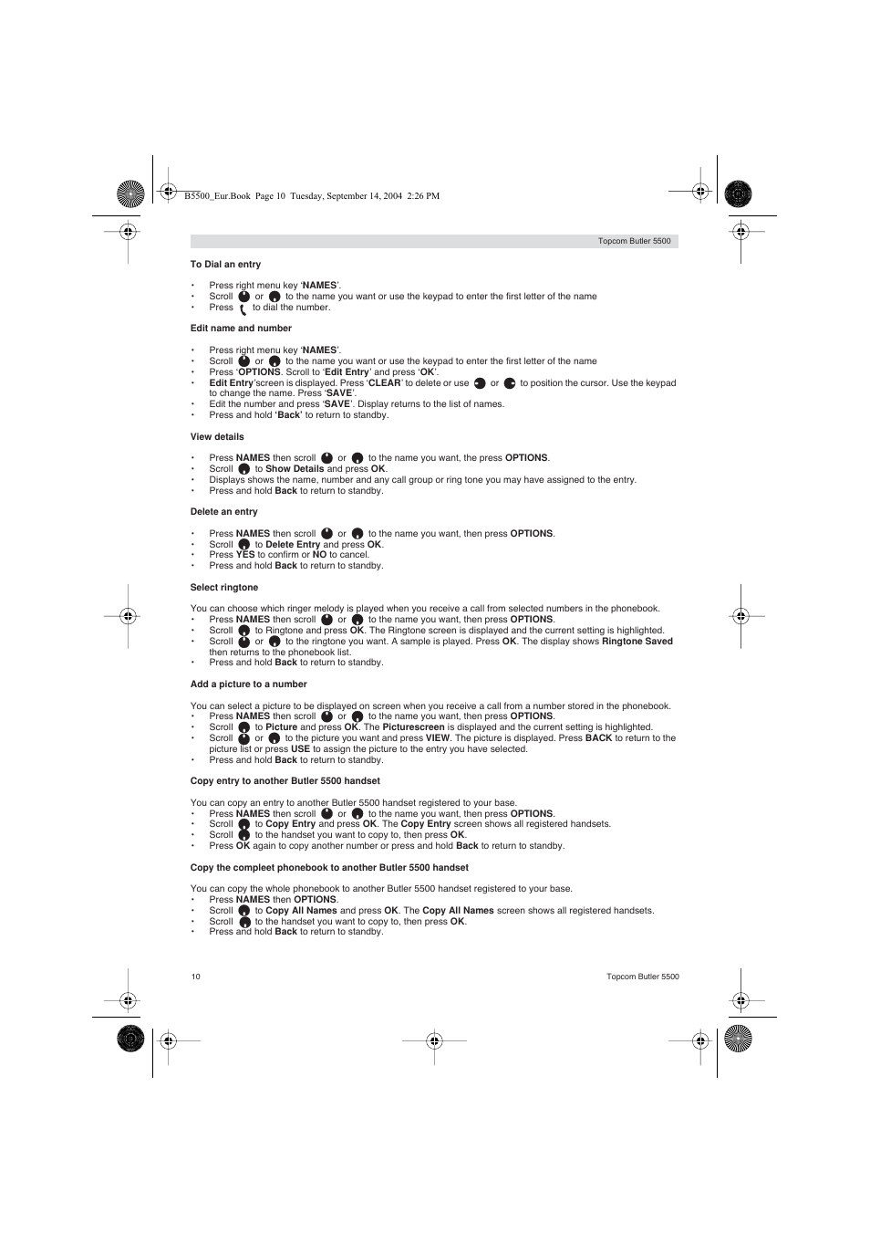 Topcom BUTLER 5500 User Manual | Page 10 / 100
