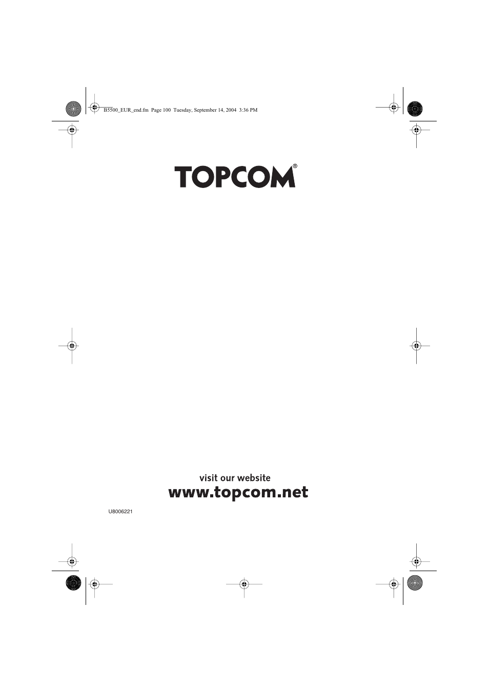 Topcom BUTLER 5500 User Manual | Page 100 / 100