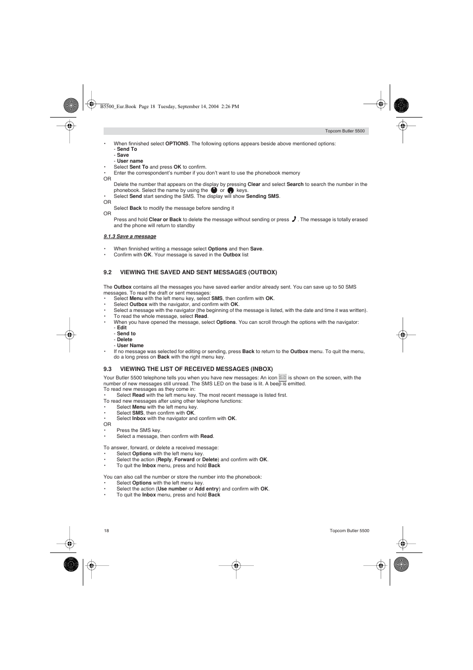 Topcom BUTLER 5500 User Manual | Page 18 / 100