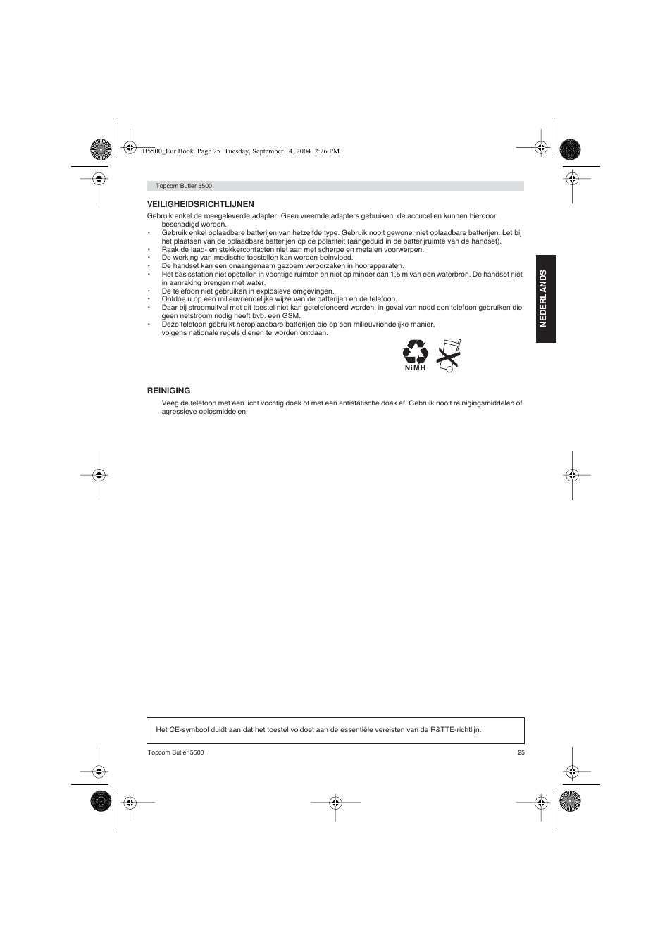 Topcom BUTLER 5500 User Manual | Page 25 / 100