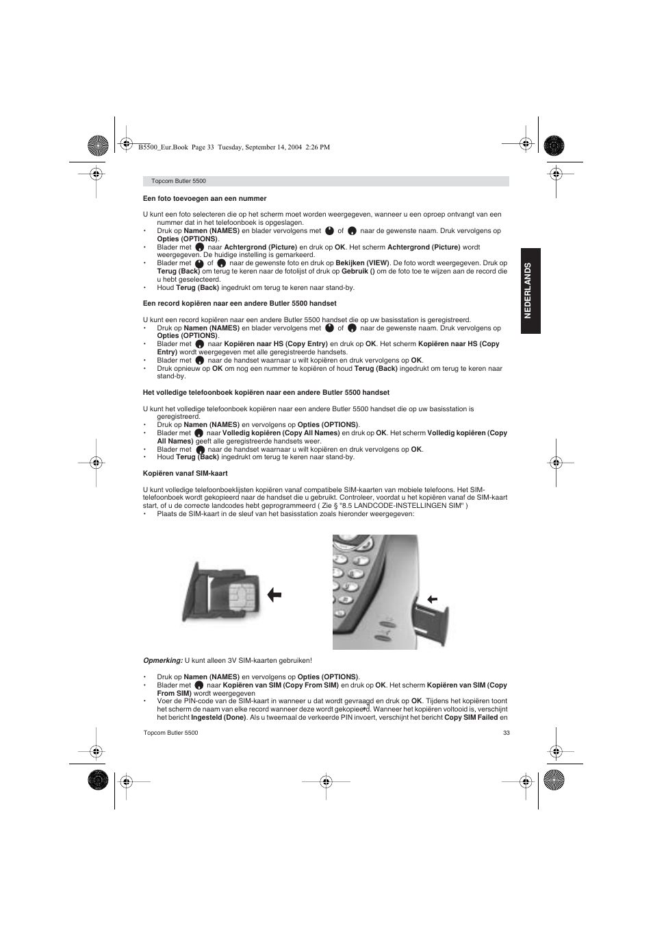 Topcom BUTLER 5500 User Manual | Page 33 / 100