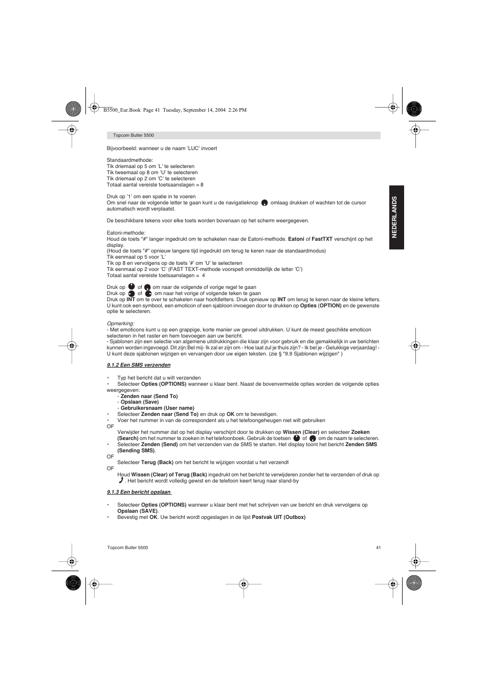 Topcom BUTLER 5500 User Manual | Page 41 / 100