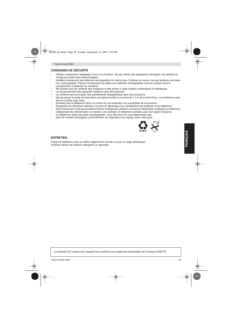 Topcom BUTLER 5500 User Manual | Page 49 / 100