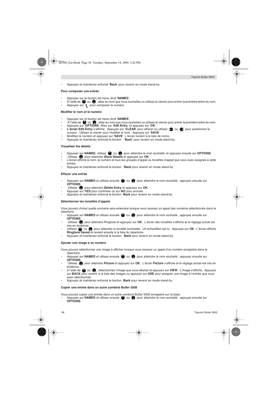 Topcom BUTLER 5500 User Manual | Page 56 / 100