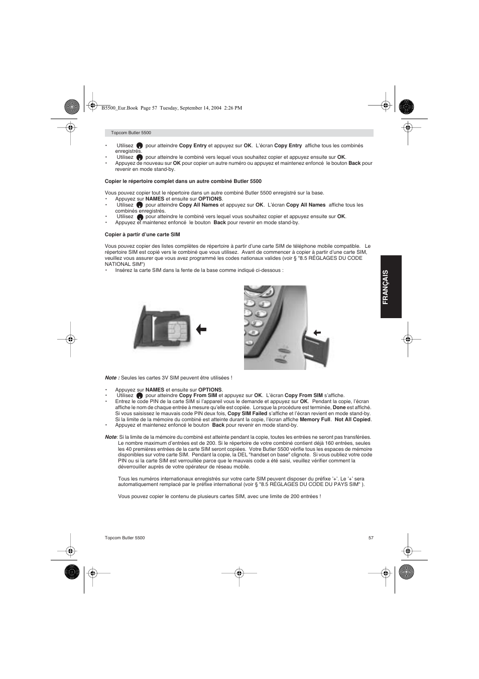 Topcom BUTLER 5500 User Manual | Page 57 / 100