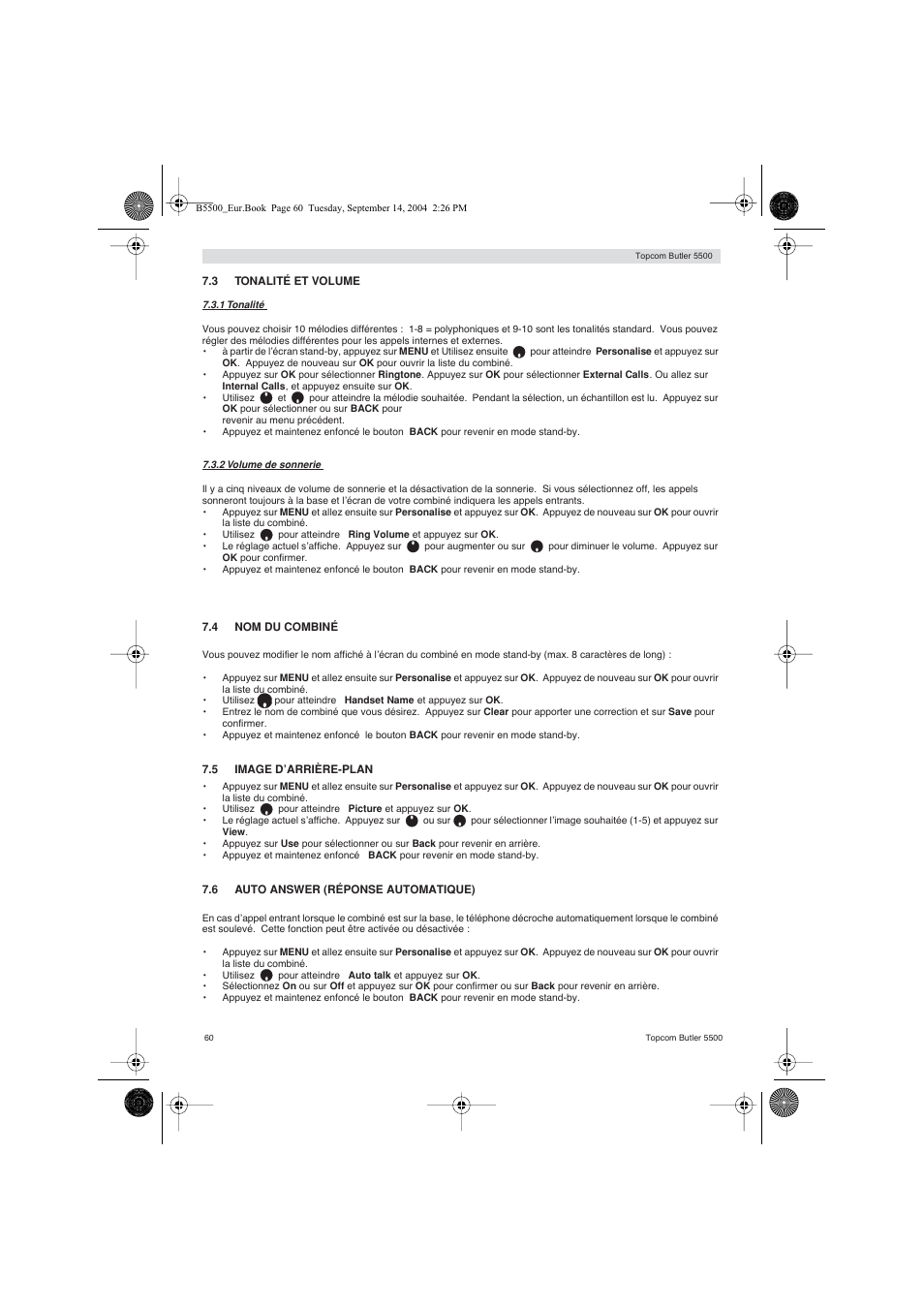 Topcom BUTLER 5500 User Manual | Page 60 / 100