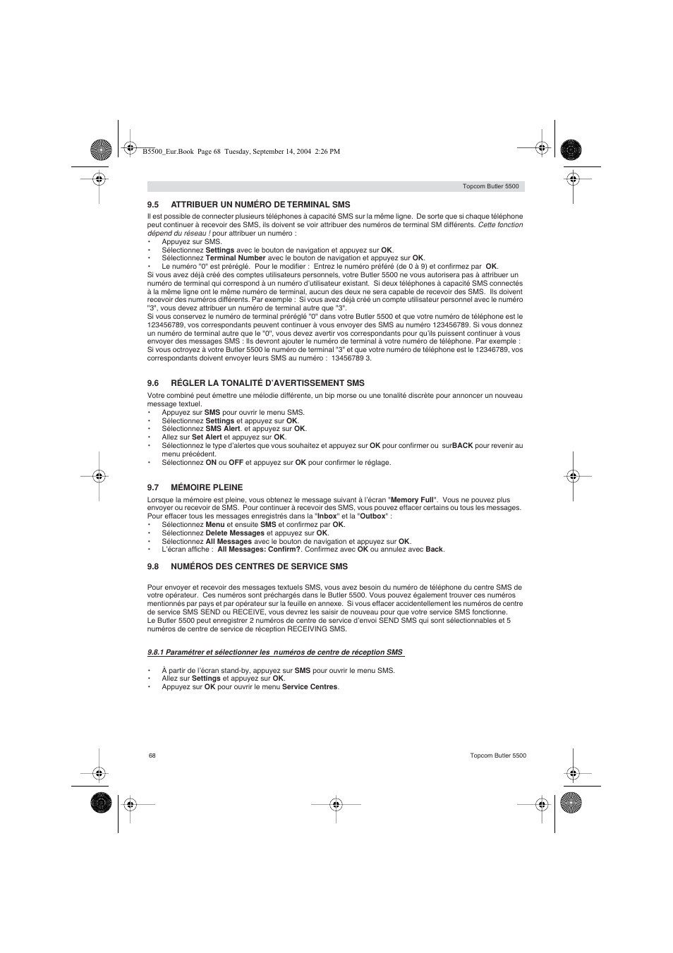 Topcom BUTLER 5500 User Manual | Page 68 / 100