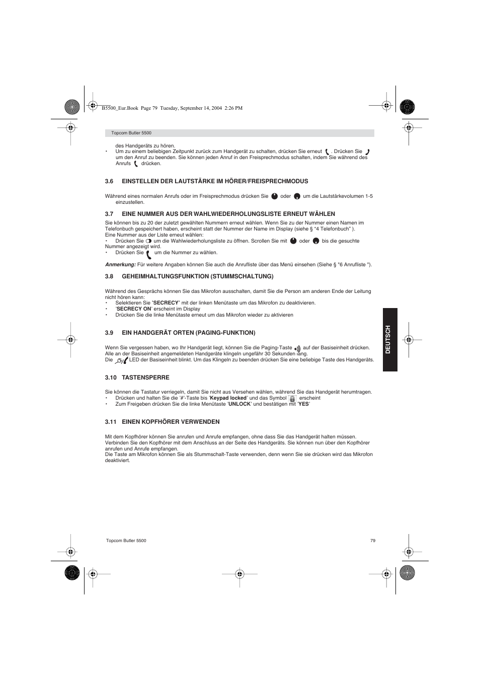 Topcom BUTLER 5500 User Manual | Page 79 / 100