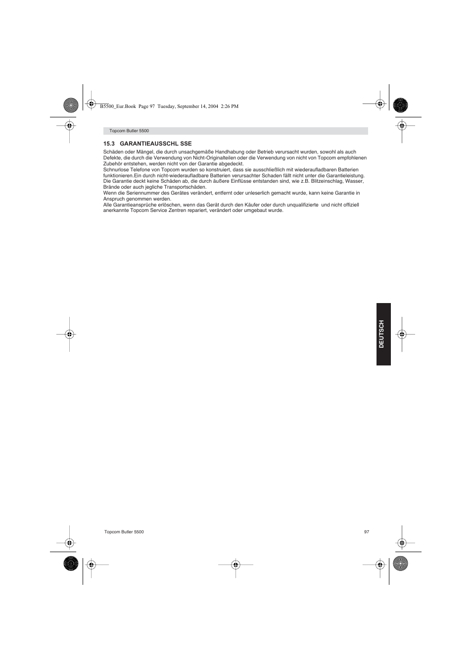 Topcom BUTLER 5500 User Manual | Page 97 / 100
