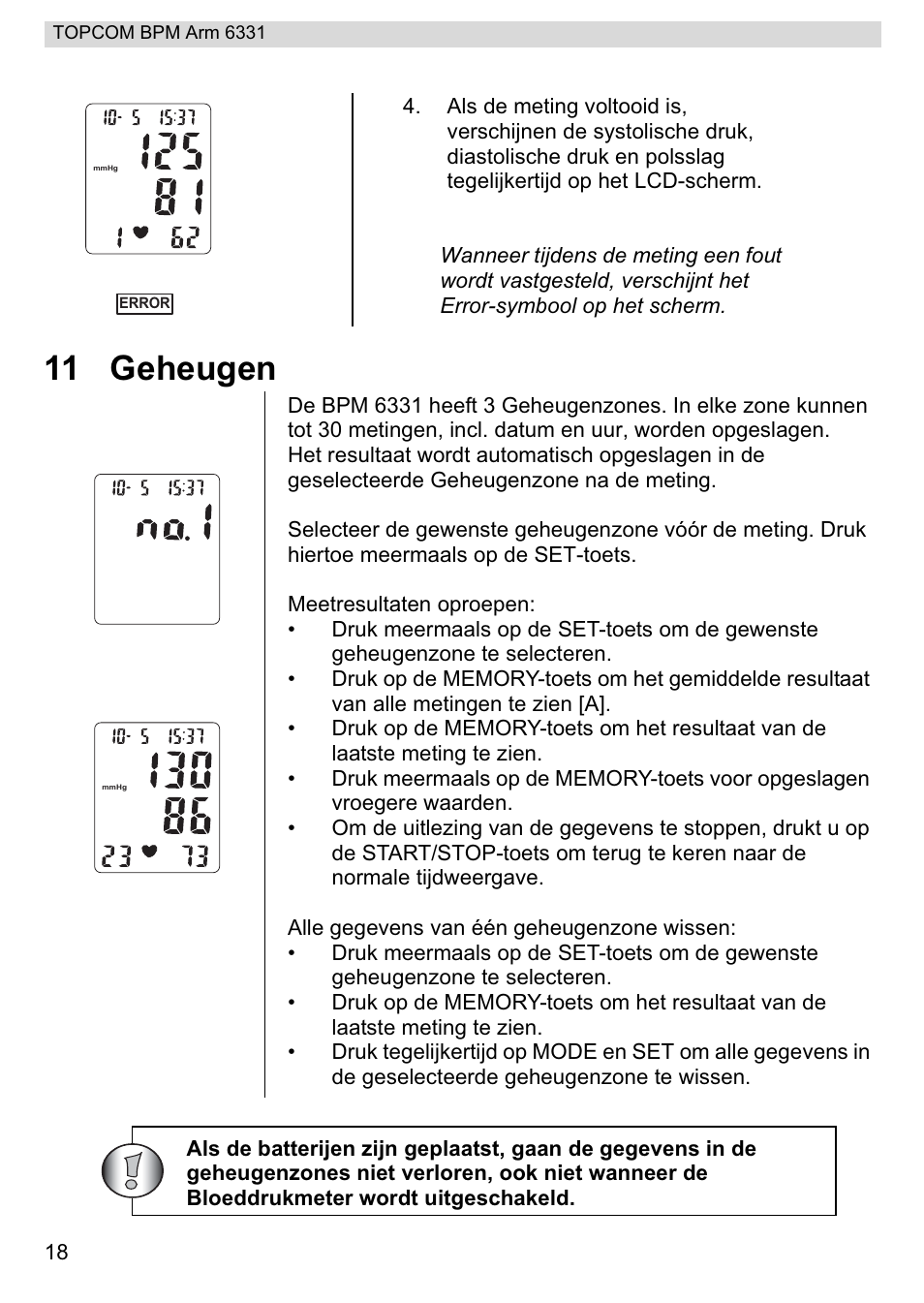 11 geheugen | Topcom 6331 User Manual | Page 18 / 76