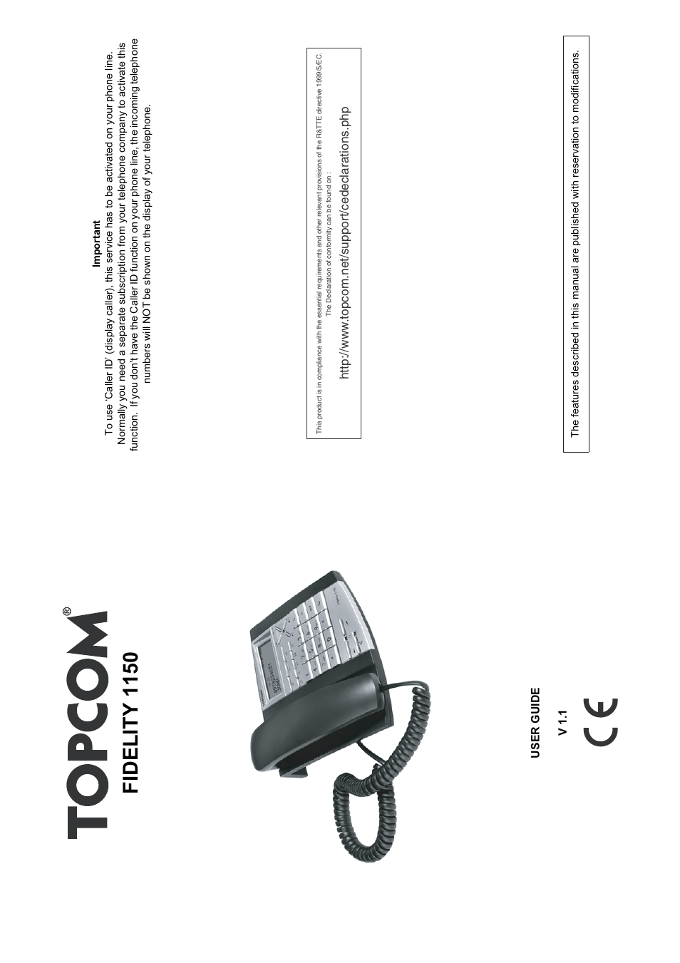 Topcom FIDELITY 1150 User Manual | 16 pages