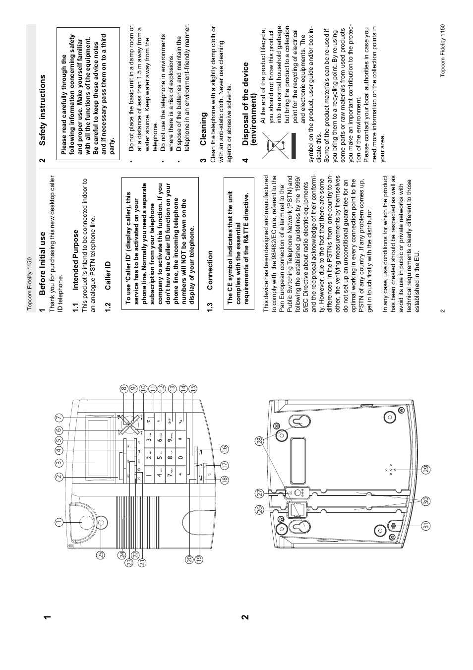 Topcom FIDELITY 1150 User Manual | Page 2 / 16
