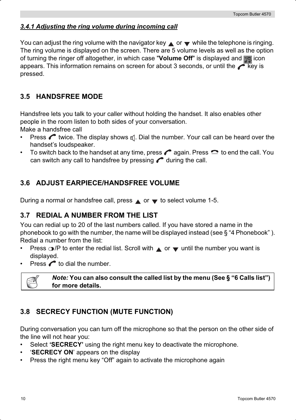 Topcom BUTLER 4570 User Manual | Page 10 / 28