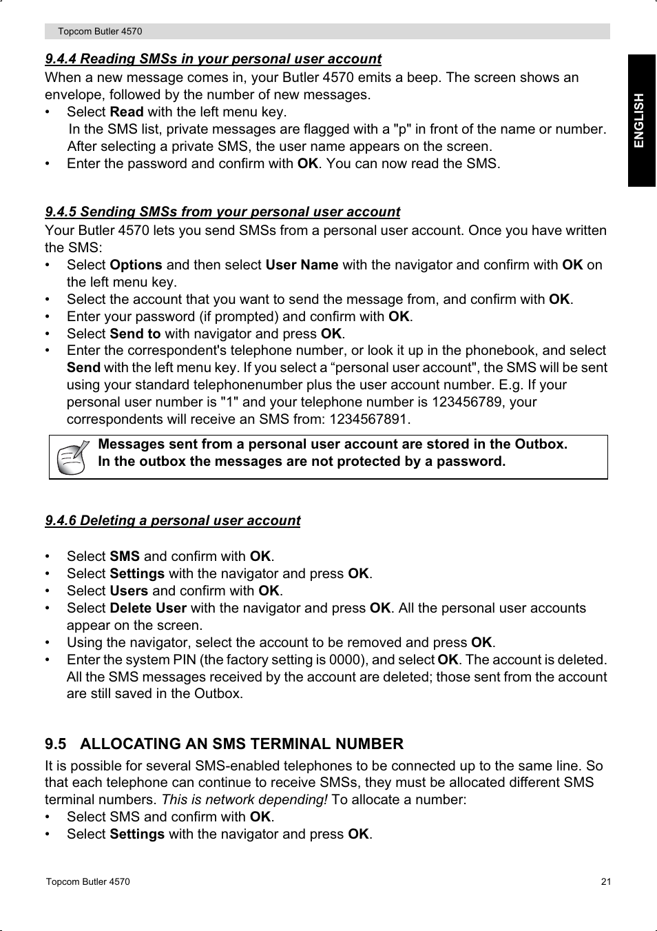 Topcom BUTLER 4570 User Manual | Page 21 / 28