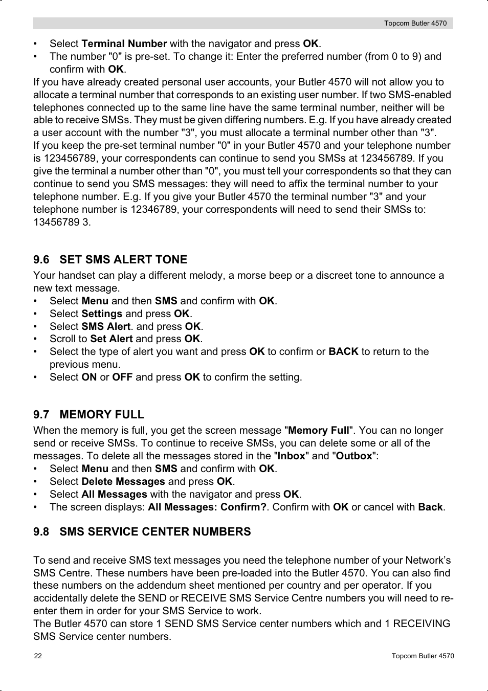 Topcom BUTLER 4570 User Manual | Page 22 / 28