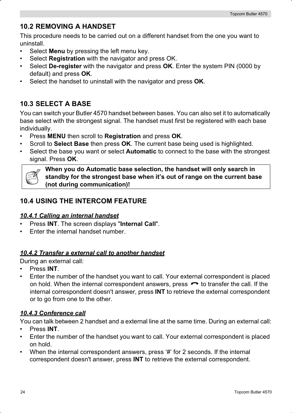 Topcom BUTLER 4570 User Manual | Page 24 / 28