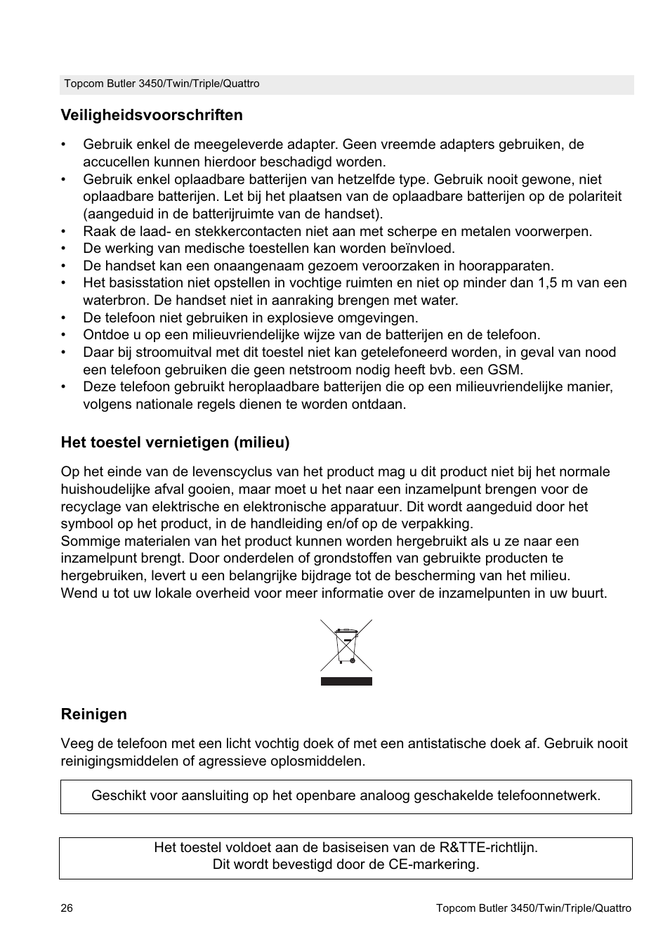 Topcom BUTLER Quattro User Manual | Page 26 / 92