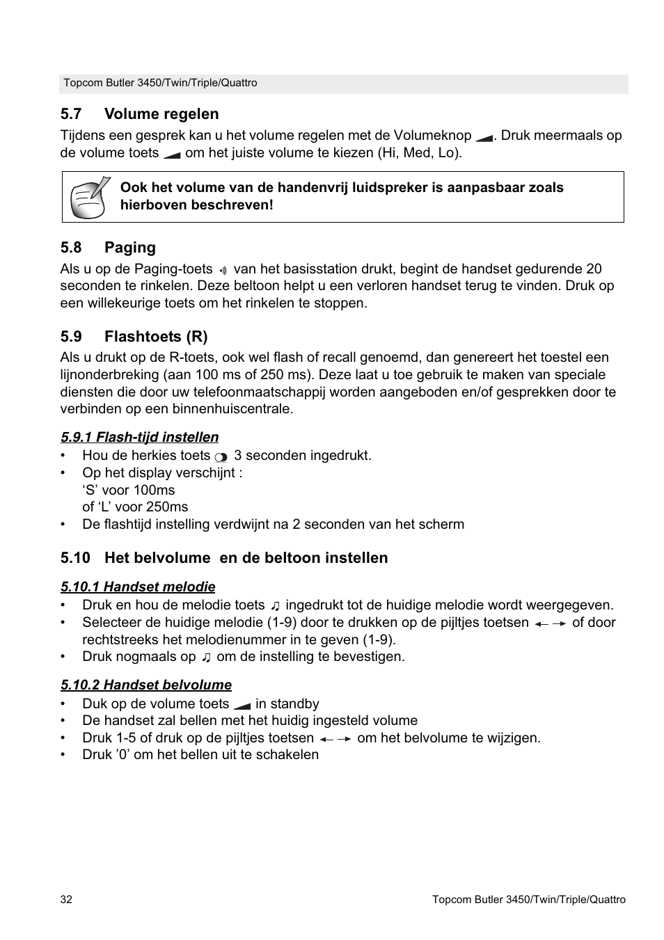 Topcom BUTLER Quattro User Manual | Page 32 / 92