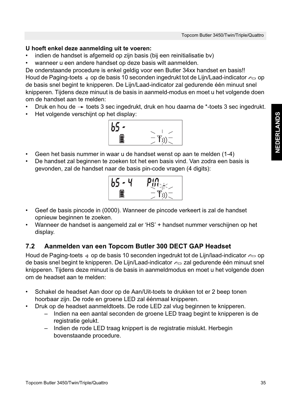 Topcom BUTLER Quattro User Manual | Page 35 / 92