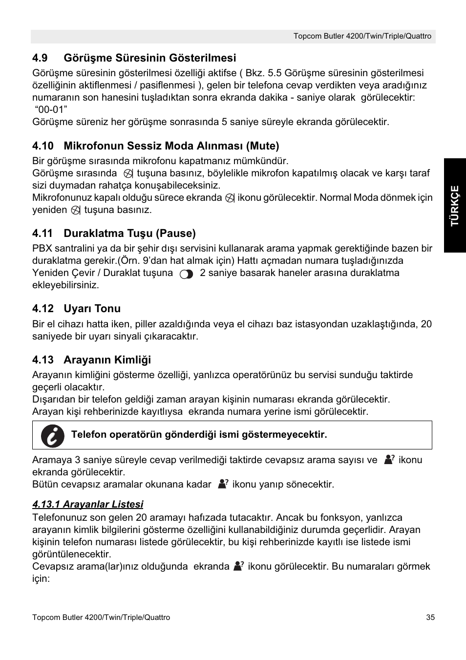 Topcom BUTLER 4200 User Manual | Page 35 / 52