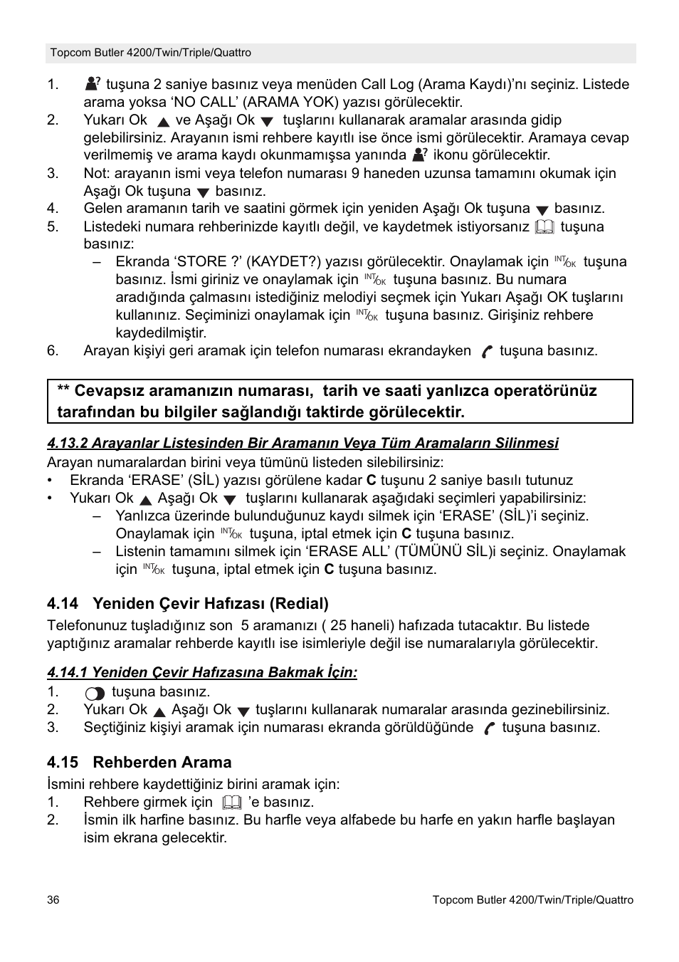 Topcom BUTLER 4200 User Manual | Page 36 / 52