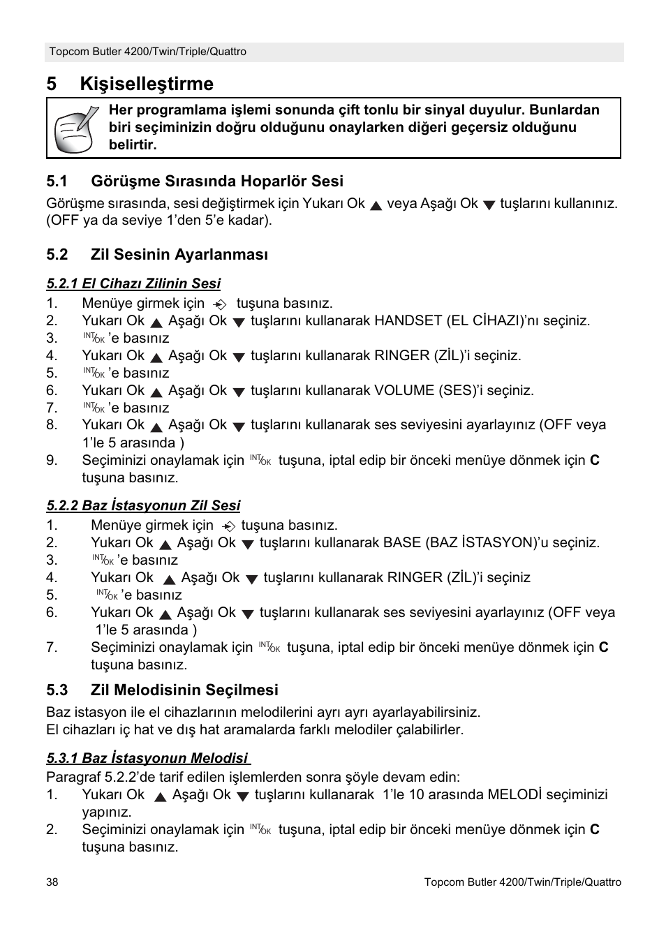 5ki úiselleútirme | Topcom BUTLER 4200 User Manual | Page 38 / 52