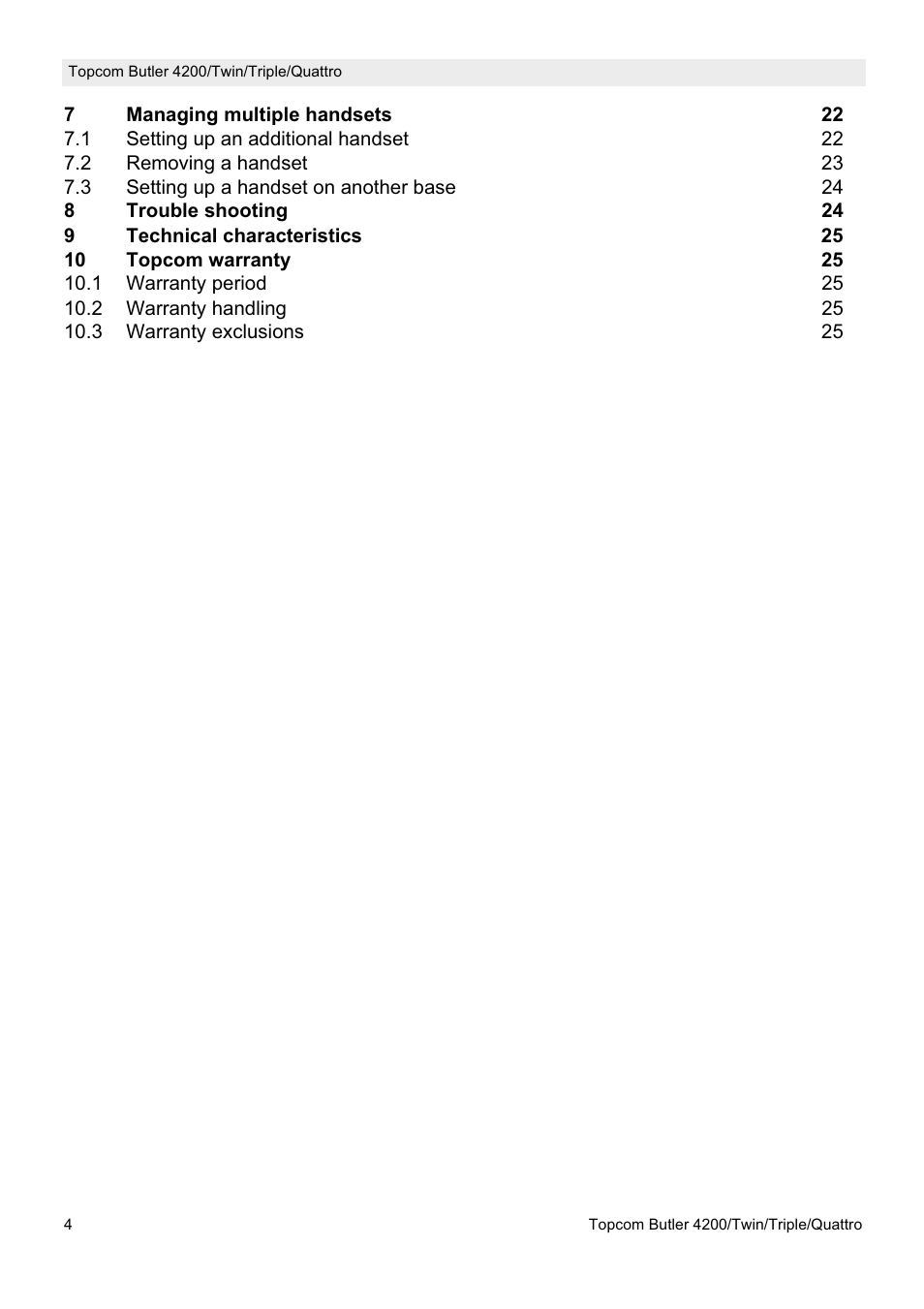 Topcom BUTLER 4200 User Manual | Page 4 / 52