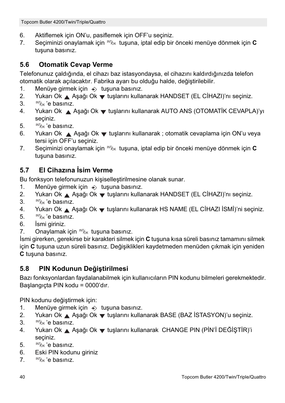 Topcom BUTLER 4200 User Manual | Page 40 / 52