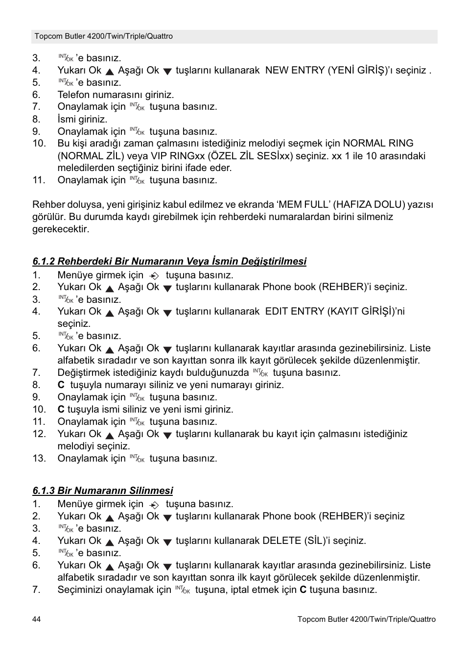 Topcom BUTLER 4200 User Manual | Page 44 / 52