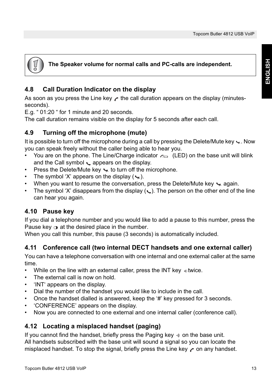 Topcom Butler 4812 USB VOIP User Manual | Page 13 / 40