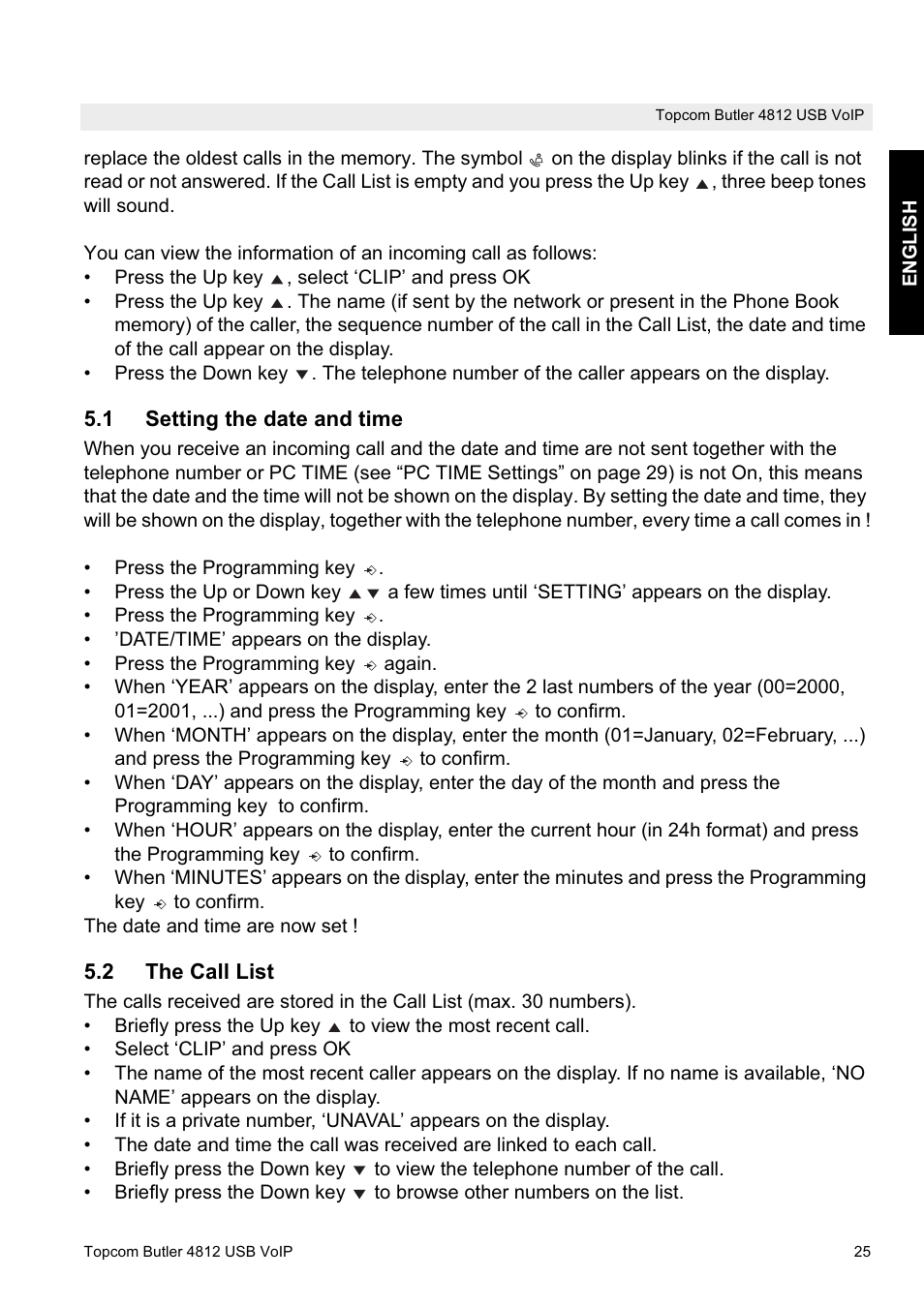 Topcom Butler 4812 USB VOIP User Manual | Page 25 / 40