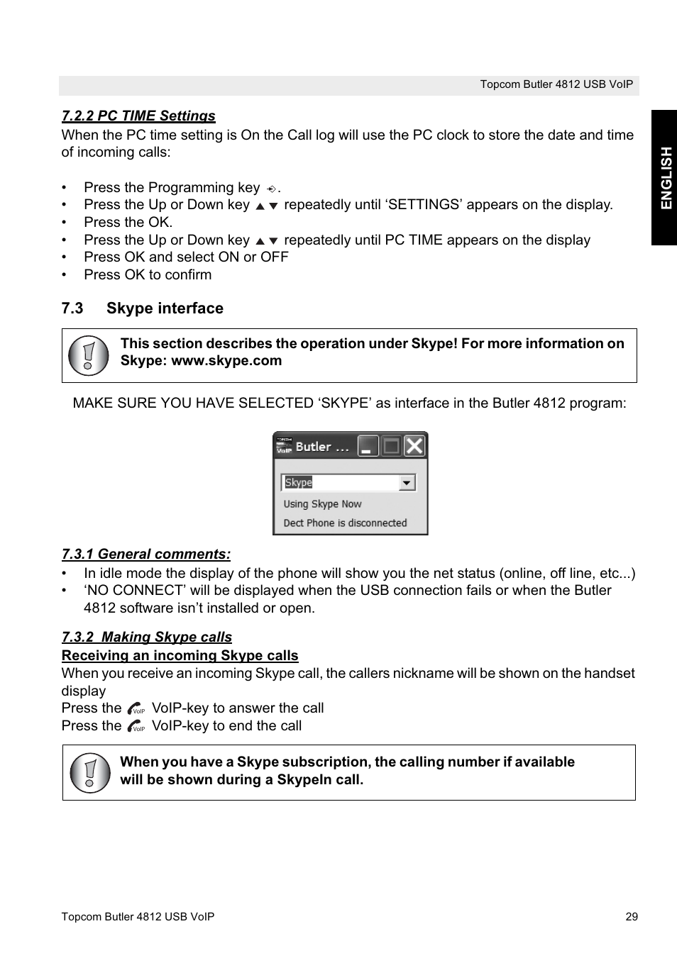 Topcom Butler 4812 USB VOIP User Manual | Page 29 / 40