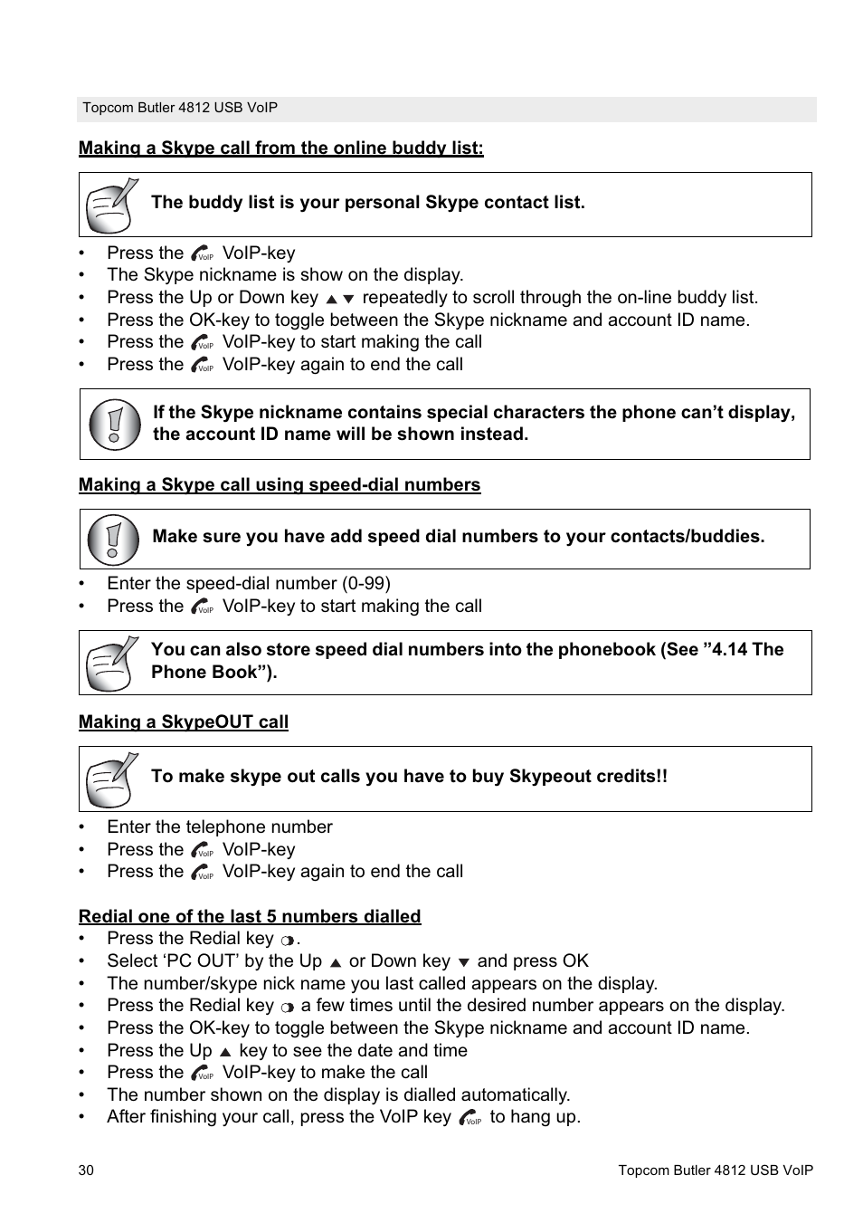 Topcom Butler 4812 USB VOIP User Manual | Page 30 / 40