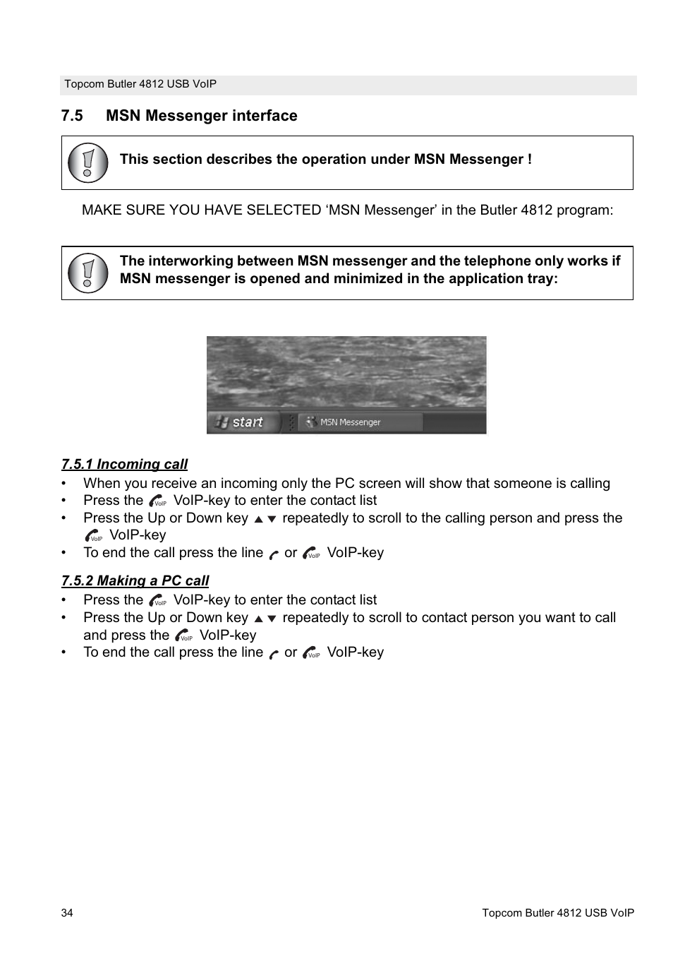 5 msn messenger interface | Topcom Butler 4812 USB VOIP User Manual | Page 34 / 40