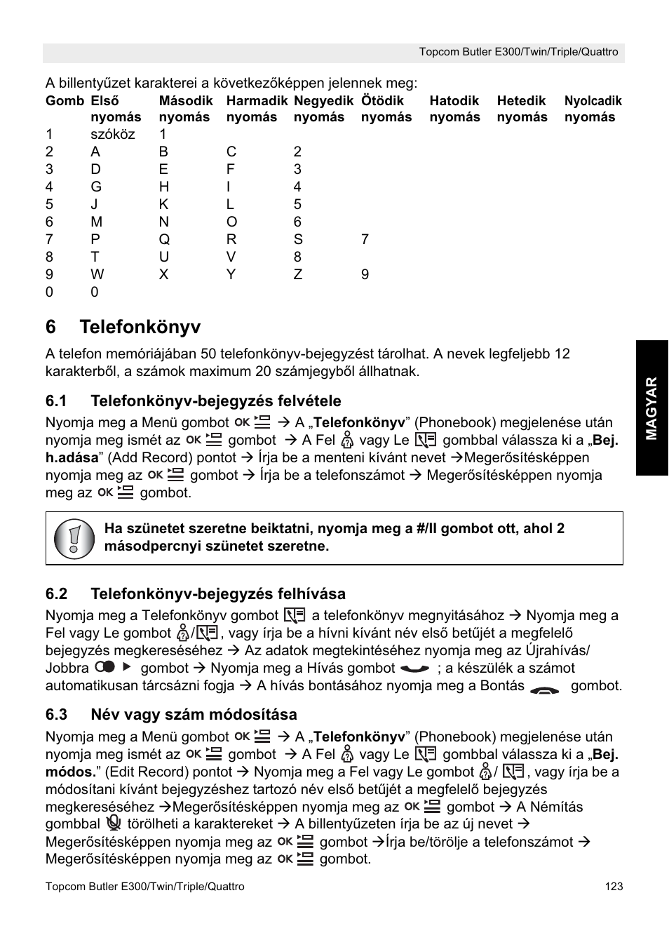 6telefonkönyv | Topcom Butler E300 User Manual | Page 127 / 208