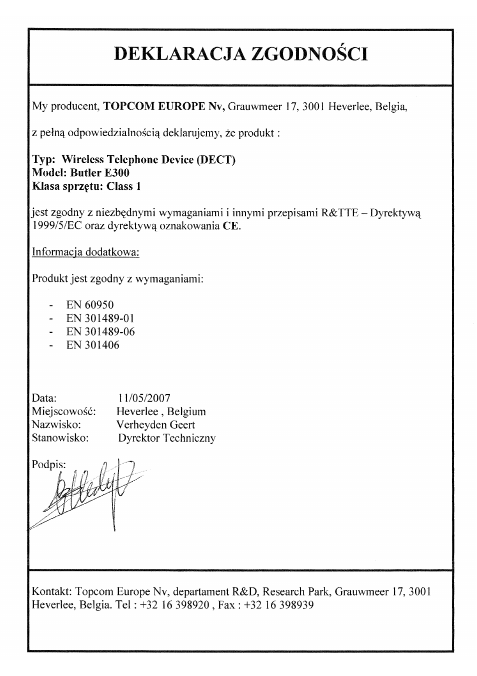 Topcom Butler E300 User Manual | Page 206 / 208