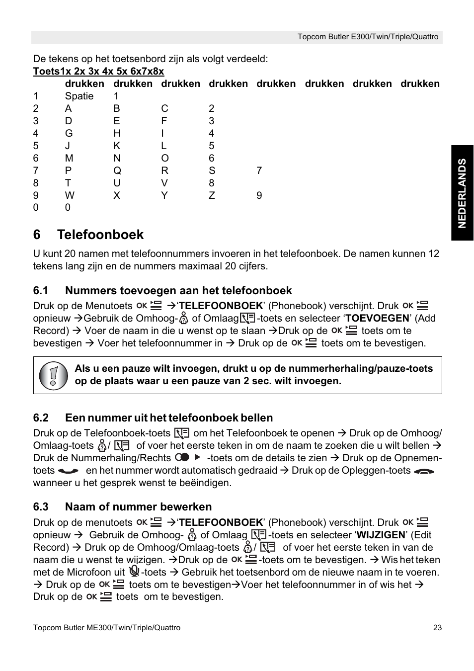 6telefoonboek | Topcom Butler E300 User Manual | Page 27 / 208